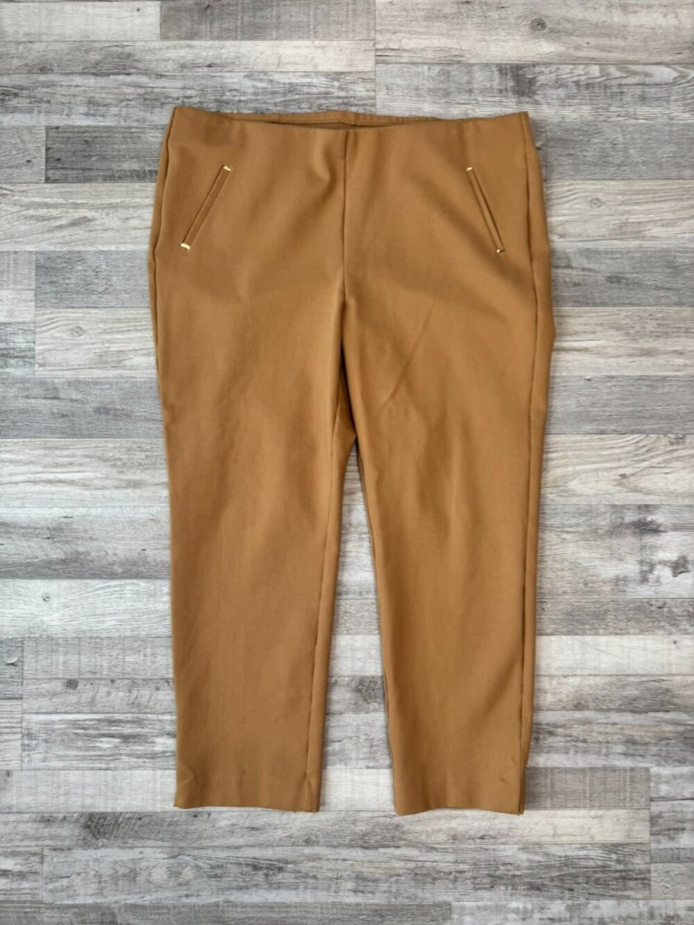 Chico's Brown Pull on Comfort Waist Ankle Pants Size 18 Career E15
